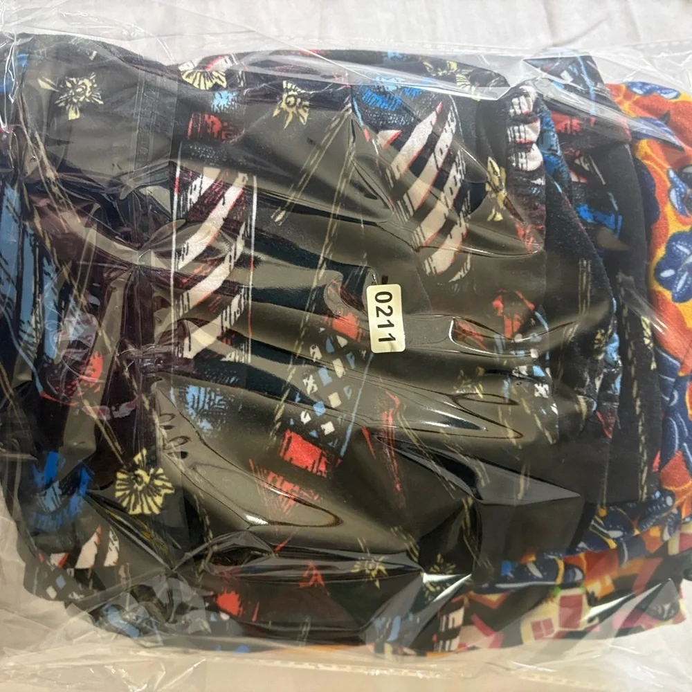 LuLaRoe One Size Leggings Bundle OS Floral Town Print Americana 3 Pair
